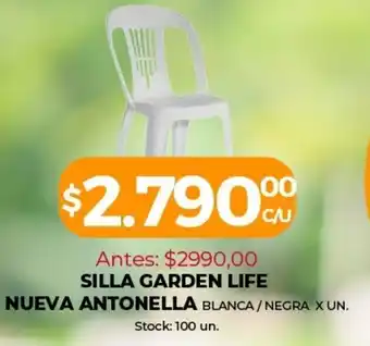 Supermercados Tadicor Silla Garden Life Nueva Antonella Blanca/Negra x un oferta