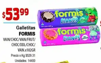 Supermercados Top Formis Galletitas x 102gr oferta