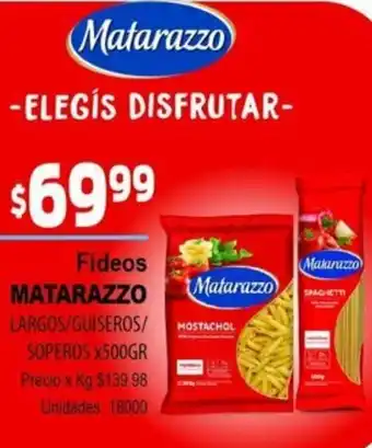 Supermercados Top Matarazzo Fideos x 500gr oferta