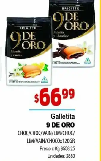 Supermercados Top 9 De Oro Galletita x 120gr oferta