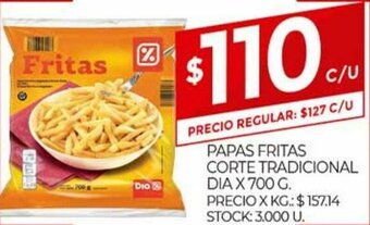 Supermercados DIA Papas Fritas Corte Tradicional Dia x 700g oferta