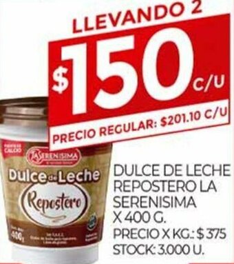 Supermercados DIA Dulce De Leche Repostero la Serenisima x 400g oferta
