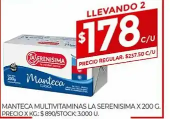 Supermercados DIA La Serenisima Manteca Multivitaminas x 200g oferta