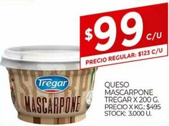 Supermercados DIA Tregar Queso Mascarpone x 200g oferta