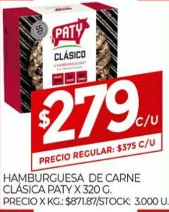 Supermercados DIA Hamburguesa De carne Clásica Paty x 320g oferta