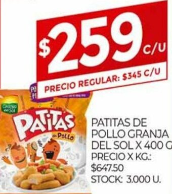 Supermercados DIA Patitas De Pollo Granja del Sol x 400g oferta