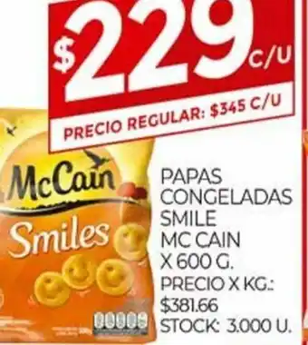 Supermercados DIA McCain Papas Congeladas Smile x 600g oferta