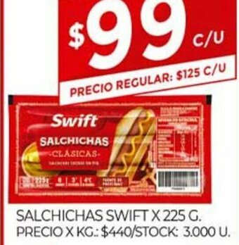 Supermercados DIA Salchichas Swift x 225g oferta