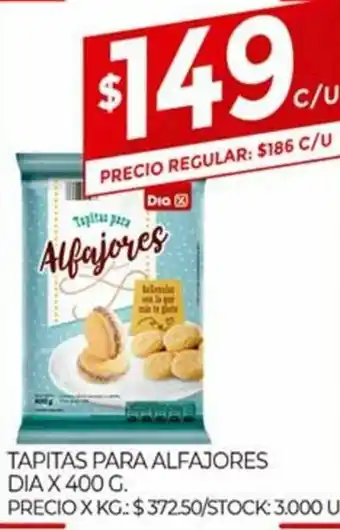 Supermercados DIA Alfajores Tapitas Para Dia x 400g oferta