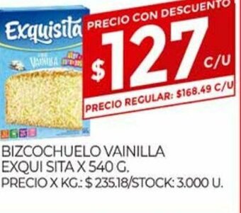 Supermercados DIA Bizcochuelo Vainilla Exquisita x 540g oferta