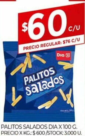 Supermercados DIA Palitos Salados Dia x 100g oferta