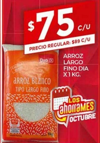 Supermercados DIA Arroz Largo Fino Dia x 1kg oferta