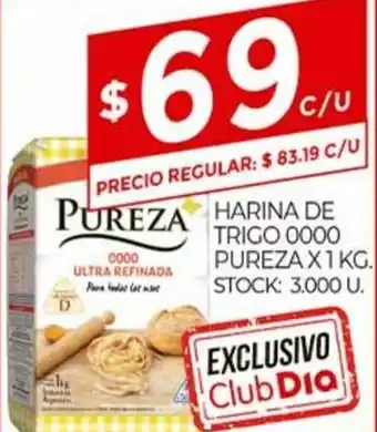 Supermercados DIA Pureza Harina de Trigo 0000 x 1kg oferta