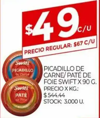 Supermercados DIA Picadillo de Carne/Paté De Foie Swift x 90g oferta