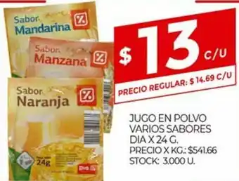 Supermercados DIA Jugo En Polvo Varios Sabores Dia x 24g oferta