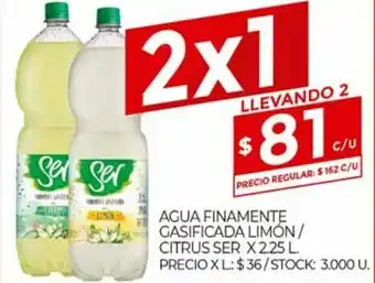 Supermercados DIA Agua Finamente Gasificada Limon/Citrus Ser x 2.25l oferta