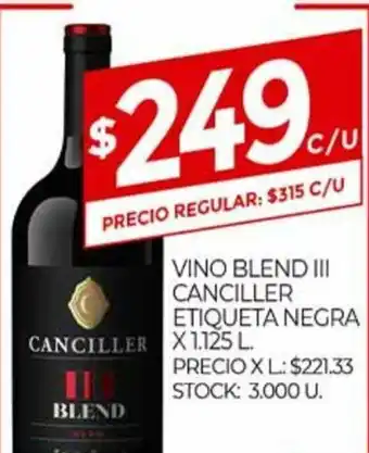 Supermercados DIA Vino Blend III Canciller Etiqueta Negra x 1.125l oferta