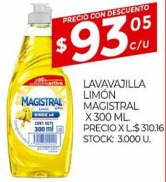 Supermercados DIA Magistral Lavavajilla limon x 300ml oferta