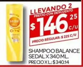 Supermercados DIA Sedal Shampoo Balance x 340ml oferta