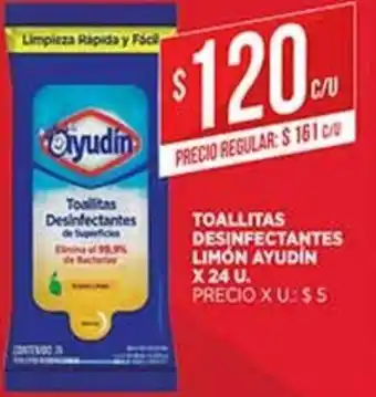 Supermercados DIA Ayudin Toallitas Desinfectantes x 24u oferta