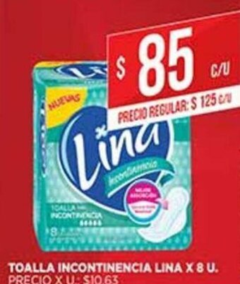 Supermercados DIA Toalla Incontinencia Lina x 8u oferta
