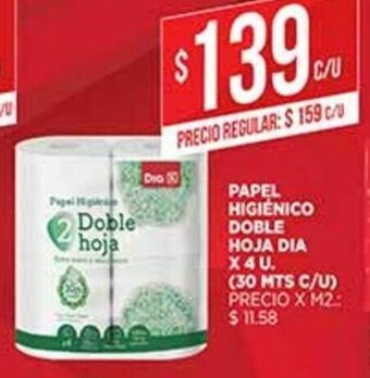 Supermercados DIA Papel Higienico Doble Hoja Dia x 4u oferta