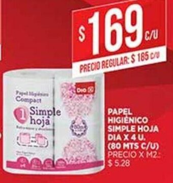 Supermercados DIA Simple Hoja Papel Higienico Dia x 4u oferta