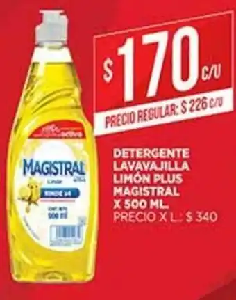 Supermercados DIA Magistral Detergente Lavavajilla Limón Plus x 500ml oferta