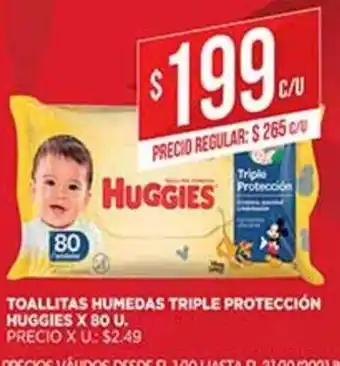 Supermercados DIA Huggies Toallitas Humedas Triple Proteccion x 80u oferta