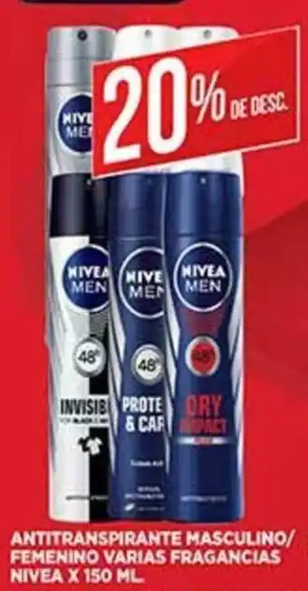 Supermercados DIA Antitranspirante Masculino/Femenino Varias Fragancias Nivea x 150ml oferta