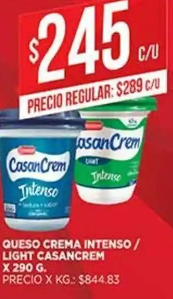Supermercados DIA Casancrem Queso Crema Intenso/light x 290g oferta
