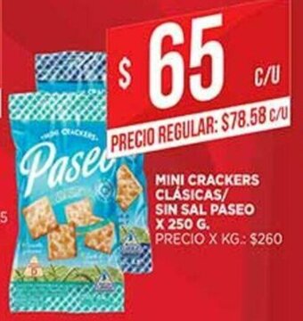 Supermercados DIA Mini Crackers Clásicas/Sin Sal Paseo x 250g oferta