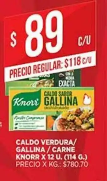 Supermercados DIA Knorr Caldo Verdura/Gallina/Carne x 12u oferta