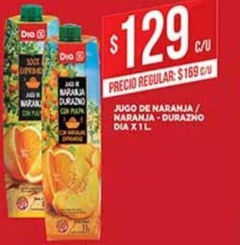 Supermercados DIA Jugo De Naranja/Durazno Dia x 1l oferta