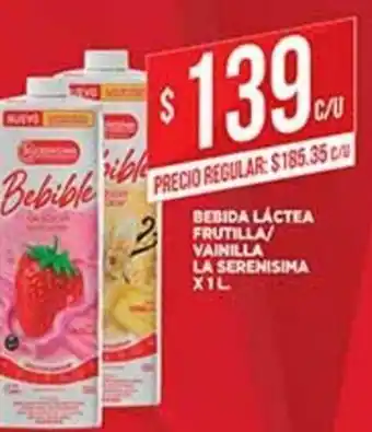 Supermercados DIA La Serenisima Bebida Láctea Frutilla/ Vainilla x 1l oferta