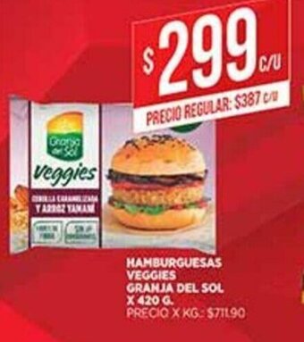 Supermercados DIA Hamburguesas Veggies Granja Del Sol x 420g oferta