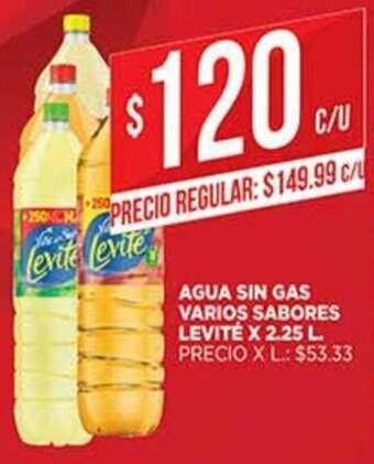 Supermercados DIA Agua Sin Gas Varios Sabores Levité x 2.25l oferta
