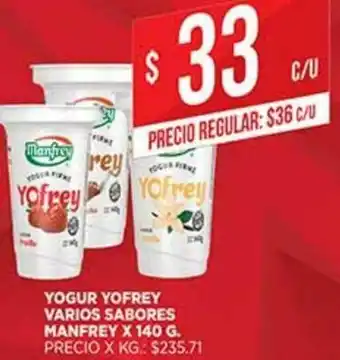Supermercados DIA Yofrey Yogur Varios Sabores Manfrey x 140g oferta