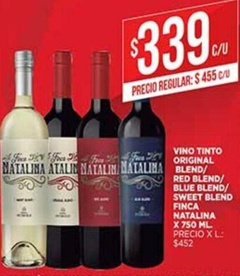 Supermercados DIA Vino Tinto Original Blend/Red Blend Blue Blend/Sweet Blend Finca Natalina x 750ml oferta