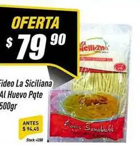 Supermercados Comodin Fideo La Siciliana Al Huevo Pqte 500gr oferta
