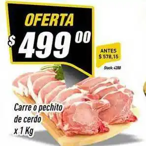 Supermercados Comodin Carre O Pechito De Cerdo x 1kg oferta