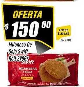 Supermercados Comodin Milanesa De Soja Swift Rell oferta