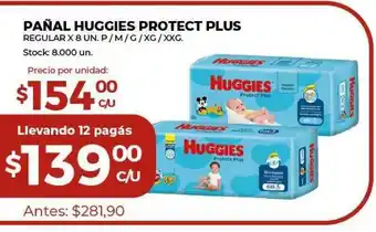 Super MAMI Pañal Huggies Protect Plus Regular x 8un oferta