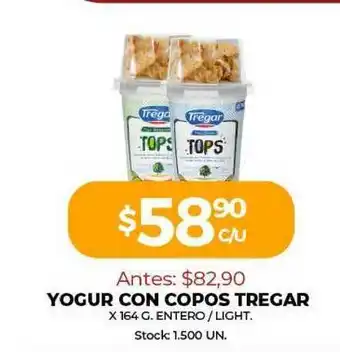 Super MAMI Yogur Con Copos Tregar Entero Light x 164g oferta
