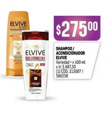 Makro Shampoo Acondicionador Elvive 400ml oferta