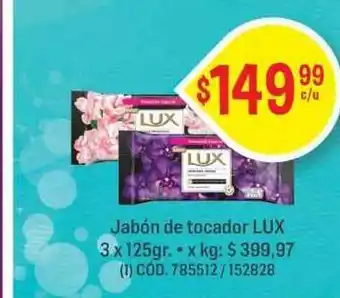 Makro Jabón De Tocador Lux 3 x 125gr oferta