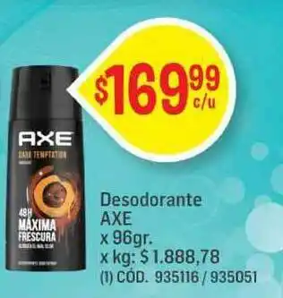 Makro Desodorante Axe x 96gr oferta