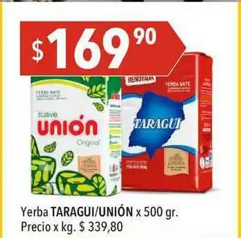 Hergo Yerba Taragui Unión x 500gr oferta