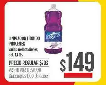 Supermercados Vea Limpiador Liquido Procenex x 1,8lts oferta
