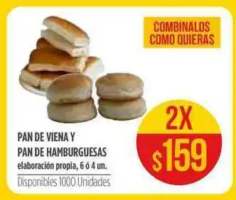 Supermercados Vea Pan De Viena Y Pan De Hamburguesas oferta